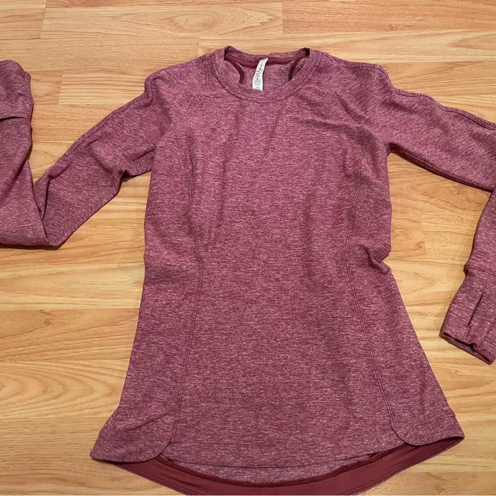 Lululemon Athletica Pink Heathered Long Sleeve Top